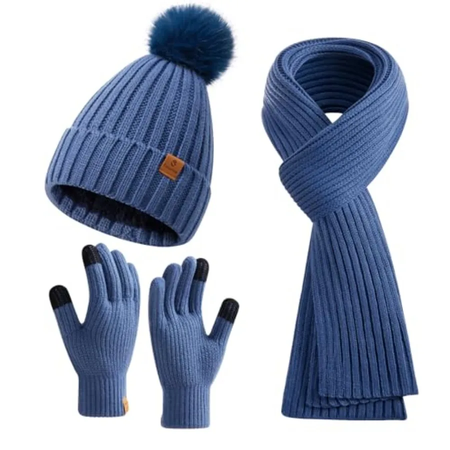 Coolprince Womens Long Scarf Gloves and Hat Set Cold Weather Hat Scarf Glove Set for Women Winter Beanie Hats with Pom Pom
Coolprince Womens Long Scarf Gloves and Hat Set Cold Weather Hat Scarf Glove Set for Women Winter Beanie Hats with Pom Pom