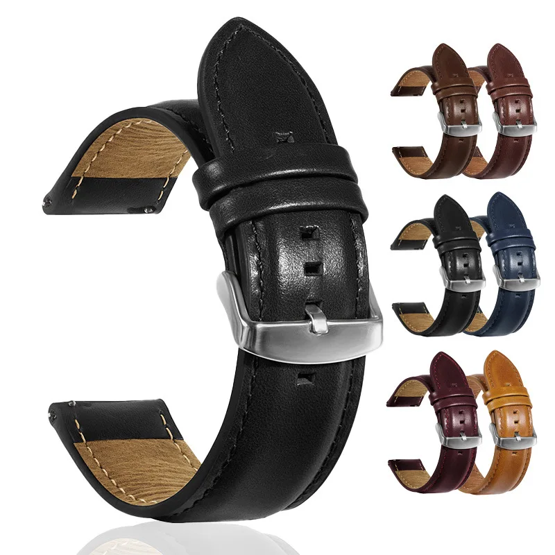 18mm 20mm 22mm 24mm 26mm Quick Release Vintage Cowhide Leather Watch Strap Stainless Steel Pin Buckle Watch Band Accessories
18mm 20mm 22mm 24mm 26mm Quick Release Vintage Cowhide Leather Watch Strap Stainless Steel Pin Buckle Watch Band Accessories