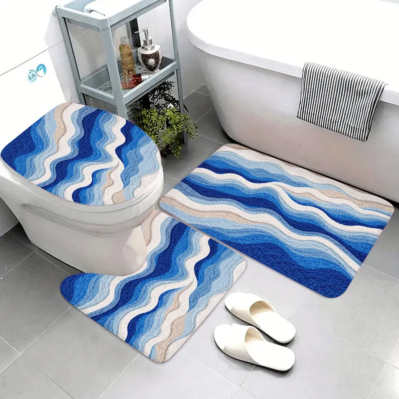 3 Piece Wave Pattern Flannel Bath Mat Set Non Slip Absorbent Toilet Rug Bathroom Shower Floor Mat Machine Washable Home Decor
3 Piece Wave Pattern Flannel Bath Mat Set Non Slip Absorbent Toilet Rug Bathroom Shower Floor Mat Machine Washable Home Decor