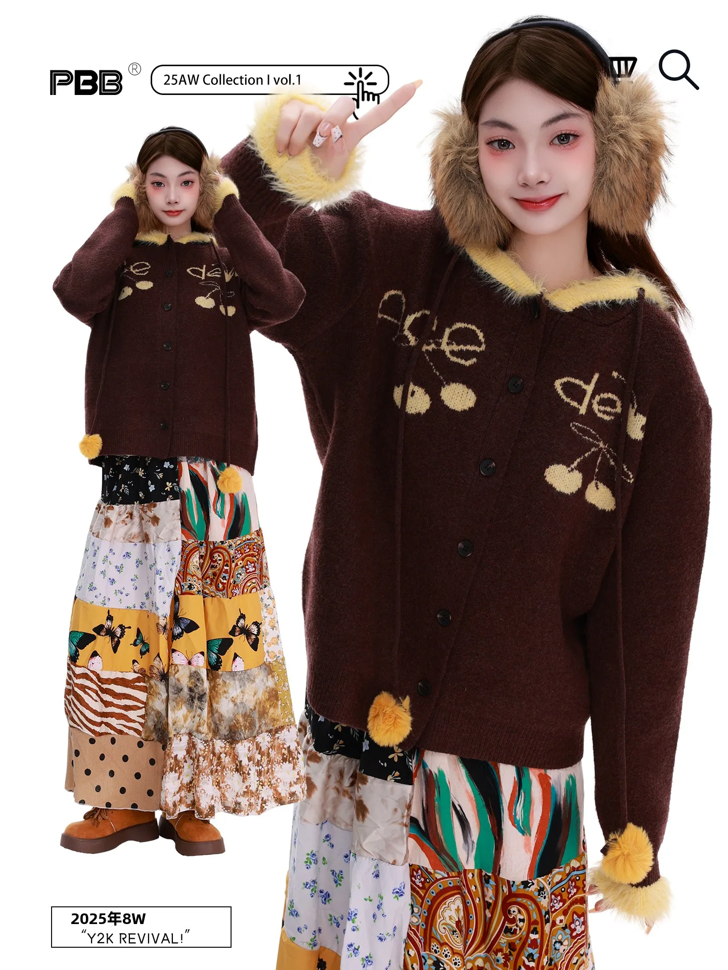 PBB Lazy Style Knitted Open Cardigan Women's American Casual Sweet Cool Loose Hooded Jacket Fake Fur Collar Long Sleeve Sweater
PBB Lazy Style Knitted Open Cardigan Women's American Casual Sweet Cool Loose Hooded Jacket Fake Fur Collar Long Sleeve Sweater