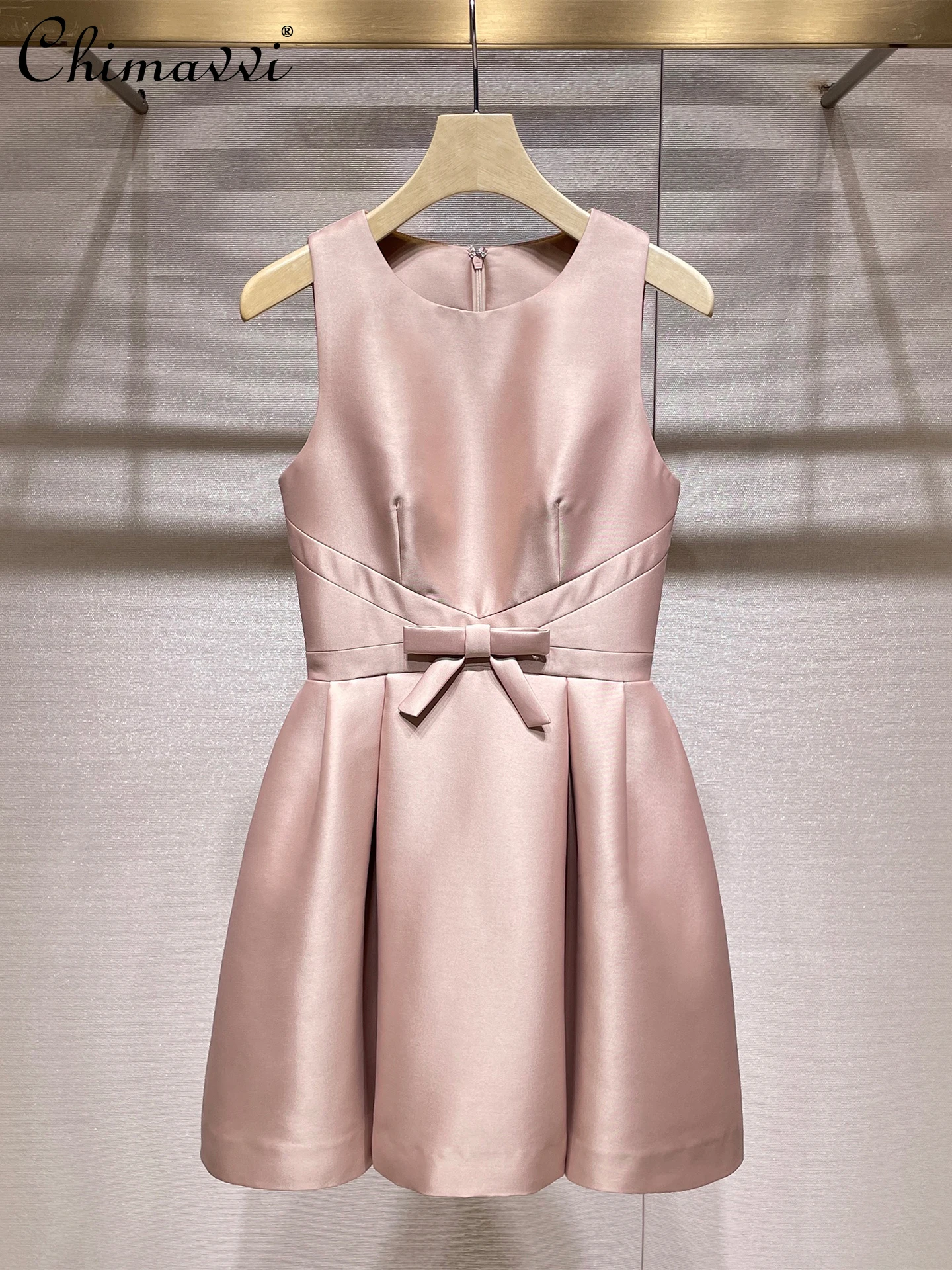 French Elegant Princess Style Pink Birthday Party Dress Crew Neck Sleeveless High Waist Bow Socialite Short Dress Women Summer
French Elegant Princess Style Pink Birthday Party Dress Crew Neck Sleeveless High Waist Bow Socialite Short Dress Women Summer