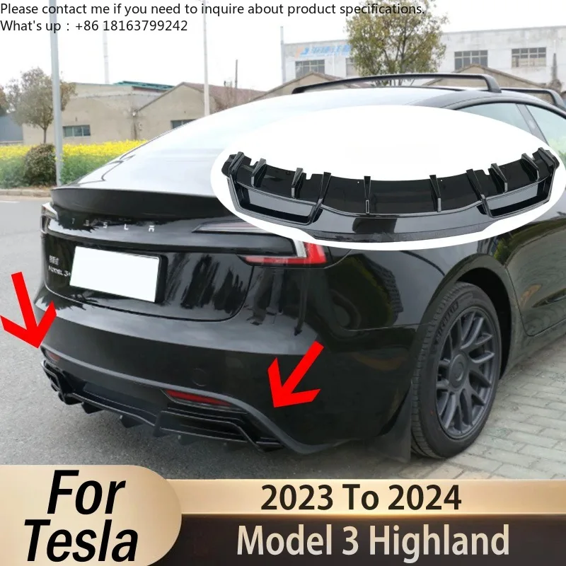 For Tesla Model 3 Highland 2023 To 2024 Rear Bumper Diffuser Lip Splitter Spoiler Refit Protector Guard ABS Cover Accessories
For Tesla Model 3 Highland 2023 To 2024 Rear Bumper Diffuser Lip Splitter Spoiler Refit Protector Guard ABS Cover Accessories