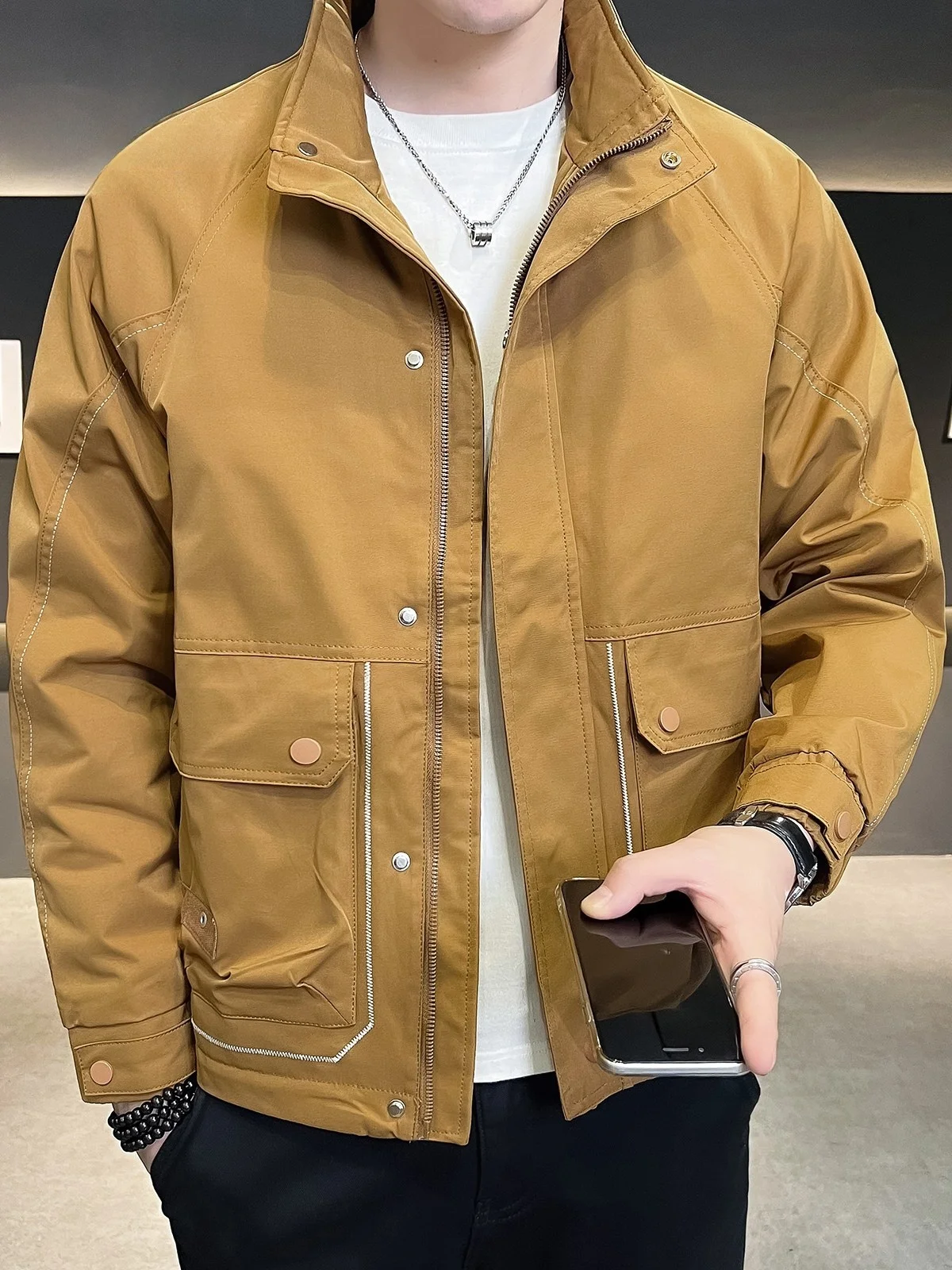 Pierre Cardin Men's Casual Stand Collar Jaet Workwear Sle Trendy Outerwear Winter Long Sve Zipper Decorated Loose Fit
Pierre Cardin Men's Casual Stand Collar Jaet Workwear Sle Trendy Outerwear Winter Long Sve Zipper Decorated Loose Fit