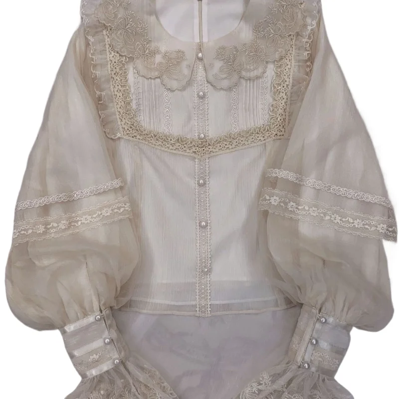 Японский стиль, свежие и милые летние рубашки в стиле Лолиты в стиле пэчворк, кукла, шея, пуговицы, кружевная вышивка, однотонные бандажные рубашки с длинными рукавами
Японский стиль, свежие и милые летние рубашки в стиле Лолиты в стиле пэчворк, кукла, шея, пуговицы, кружевная вышивка, однотонные бандажные рубашки с длинными рукавами