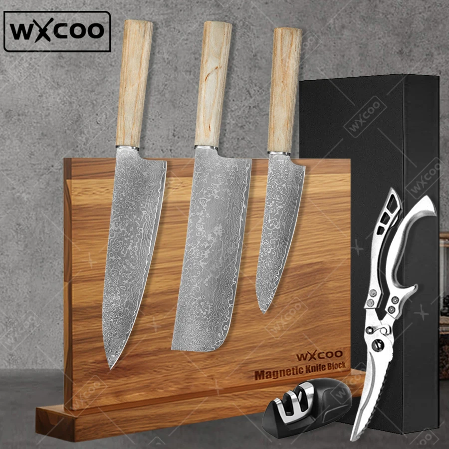 WXCOO Kitchen Chef Knife Professional Solid Wood Magnetic Knives Holder Double Side Kitchen Knife Block Magnetic Knife Storage
WXCOO Kitchen Chef Knife Professional Solid Wood Magnetic Knives Holder Double Side Kitchen Knife Block Magnetic Knife Storage