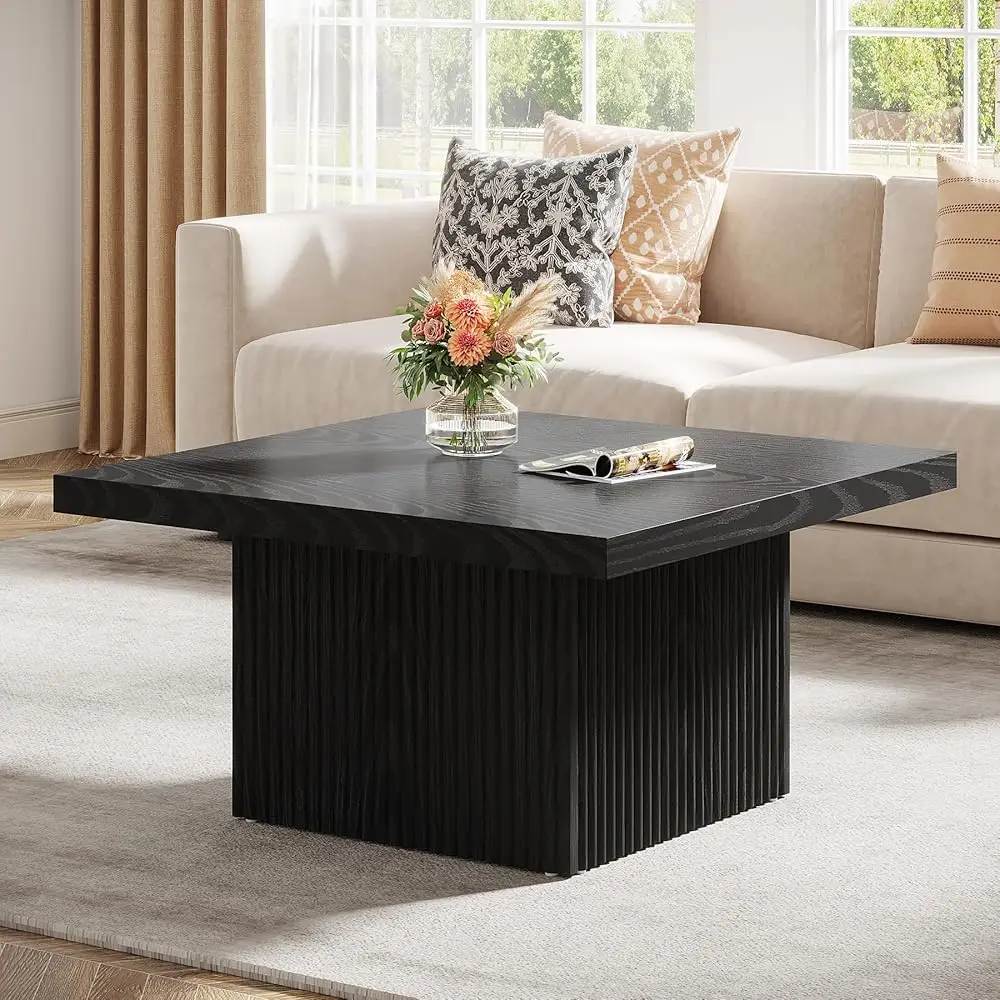 Square Coffee Table, 31.5-Inch Fluted Coffee Table, Mid-Century Modern Living Room Table, Large Cocktail Table for Living Ro
Square Coffee Table, 31.5-Inch Fluted Coffee Table, Mid-Century Modern Living Room Table, Large Cocktail Table for Living Ro