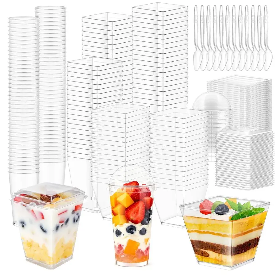 450 Packs Dessert Cups with Lids, 5oz Mini Clear Plastic Dessert Cup Parfait Appetizer Cups for Serving Fruit Trifle Mousse Ice
450 Packs Dessert Cups with Lids, 5oz Mini Clear Plastic Dessert Cup Parfait Appetizer Cups for Serving Fruit Trifle Mousse Ice