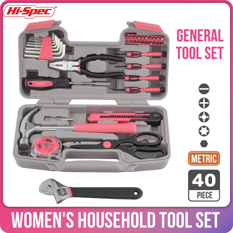 Hi-Spec 40pcs Pink Hand Tool Set Kit Electric Screwdriver Li-ion Battery Gril Lady Women Household Power Tool Set
Hi-Spec 40pcs Pink Hand Tool Set Kit Electric Screwdriver Li-ion Battery Gril Lady Women Household Power Tool Set