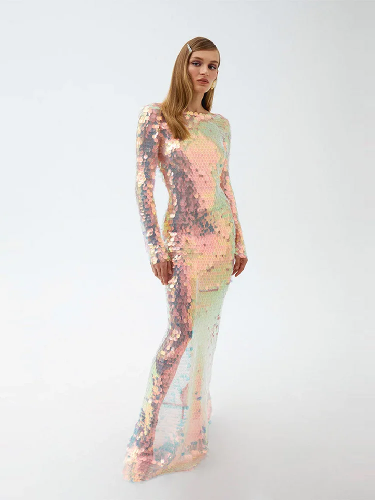 2024 New Color Sequin Back Cut-out Floor-length Dress
2024 New Color Sequin Back Cut-out Floor-length Dress
