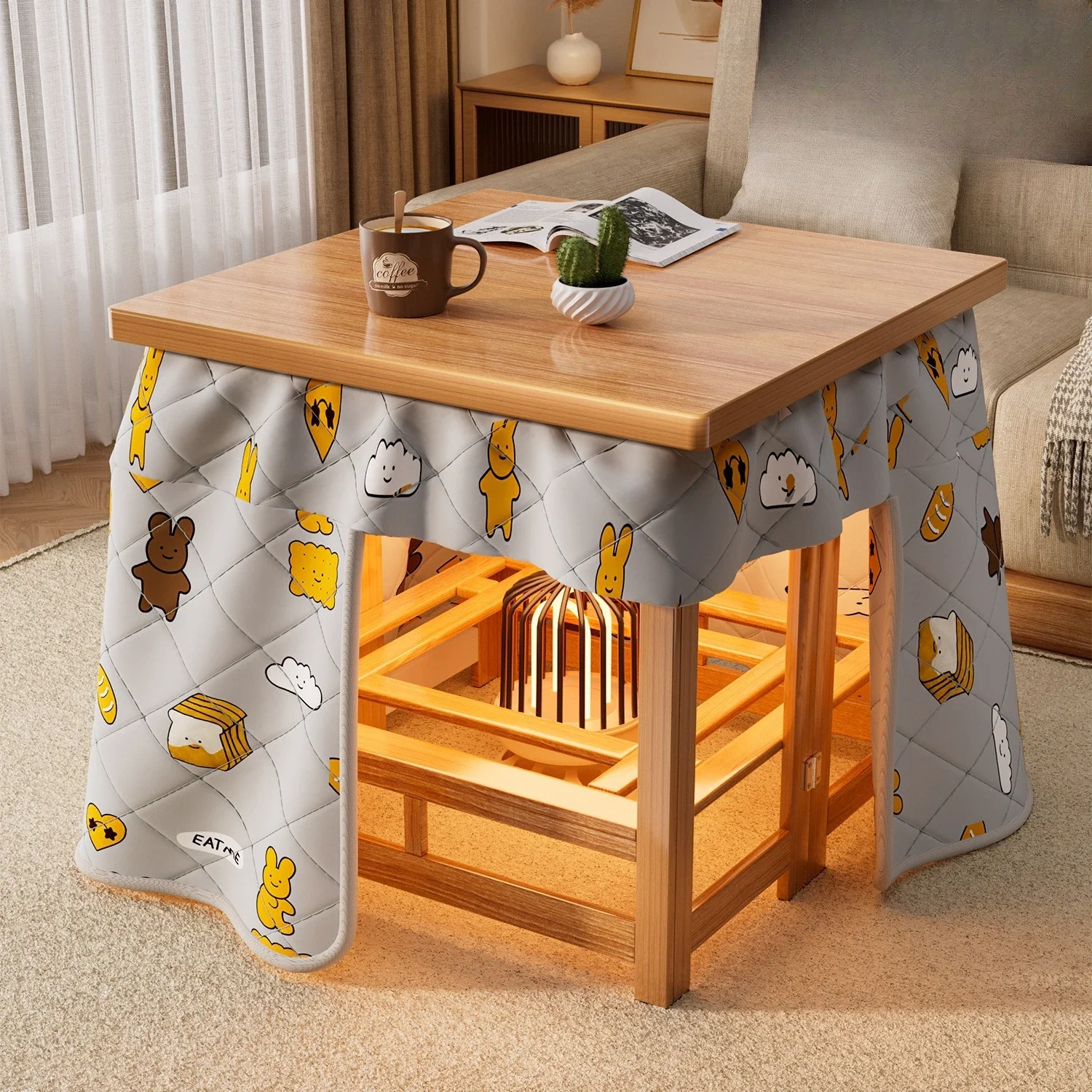 Grill table Household new solid wood folding dining table Nanzhu winter heating square coffee table grill
Grill table Household new solid wood folding dining table Nanzhu winter heating square coffee table grill