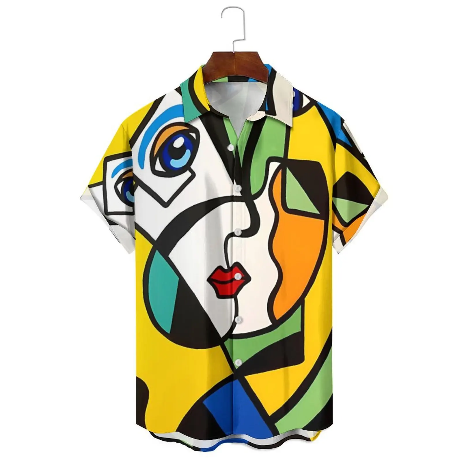Men's Summer Breathable Loose Casual Cartoon Abstract Irregular Cartoon Printed Lapel Single-Breasted Short-Sleeved Shirt
Men's Summer Breathable Loose Casual Cartoon Abstract Irregular Cartoon Printed Lapel Single-Breasted Short-Sleeved Shirt
