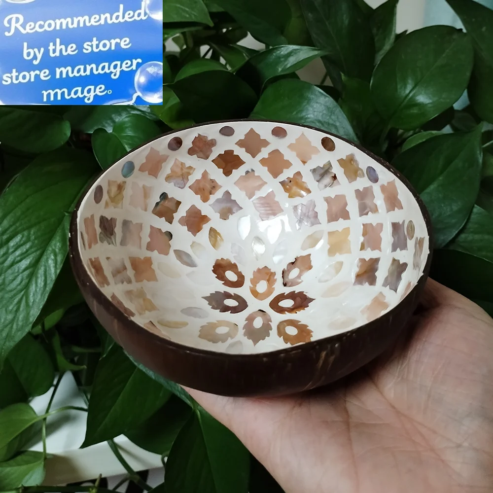Handmade Coconut Shell Bowl Handicraft Wood Bowl With Shell Inlaid Home Decor Storage Jewelry Tray Plants Decor Snack Container
Handmade Coconut Shell Bowl Handicraft Wood Bowl With Shell Inlaid Home Decor Storage Jewelry Tray Plants Decor Snack Container