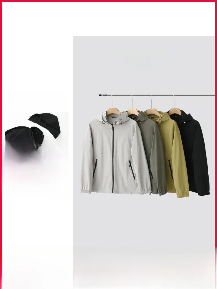 Lightweight Qui Dry Hooded Jaet Casual Sle Men's Spring Outerwear Zipper Closure Nylon Fabric Stand Fit Youth ular
Lightweight Qui Dry Hooded Jaet Casual Sle Men's Spring Outerwear Zipper Closure Nylon Fabric Stand Fit Youth ular