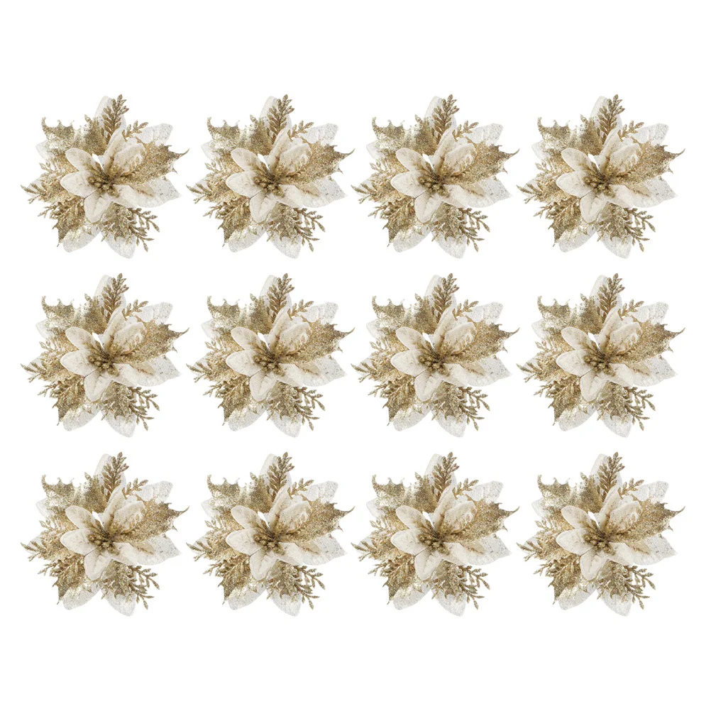 12Pcs Exquisite Simulated Christmas Flowers Charming Xmas Tree Decorations Handmade Poinsettia
12Pcs Exquisite Simulated Christmas Flowers Charming Xmas Tree Decorations Handmade Poinsettia