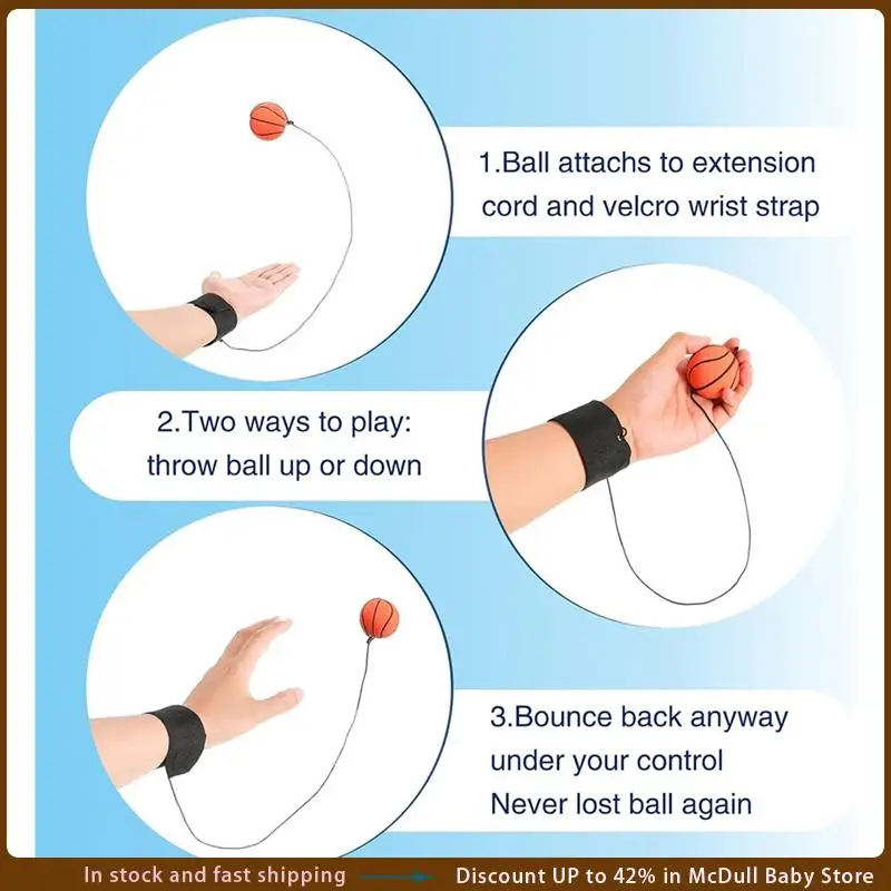 ABJA-6 Pcs Wrist Return Ball Sports Wrist Ball Includes Basketball, Baseball And Football On A String Rubber Rebound Ball
ABJA-6 Pcs Wrist Return Ball Sports Wrist Ball Includes Basketball, Baseball And Football On A String Rubber Rebound Ball