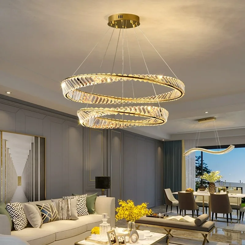 Modern Living Room Led K9 Dimmable Pendant Lights Luxury Gold Irregular Ring Crystal Pendant Lam Led Luminarias Lamp Fixtures
Modern Living Room Led K9 Dimmable Pendant Lights Luxury Gold Irregular Ring Crystal Pendant Lam Led Luminarias Lamp Fixtures