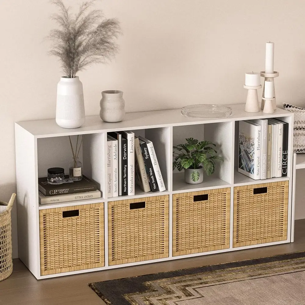 6 Cube Wooden Storage Organizer with Closed Back, White, 8 Cubes, 13in Easy Assembly
6 Cube Wooden Storage Organizer with Closed Back, White, 8 Cubes, 13in Easy Assembly