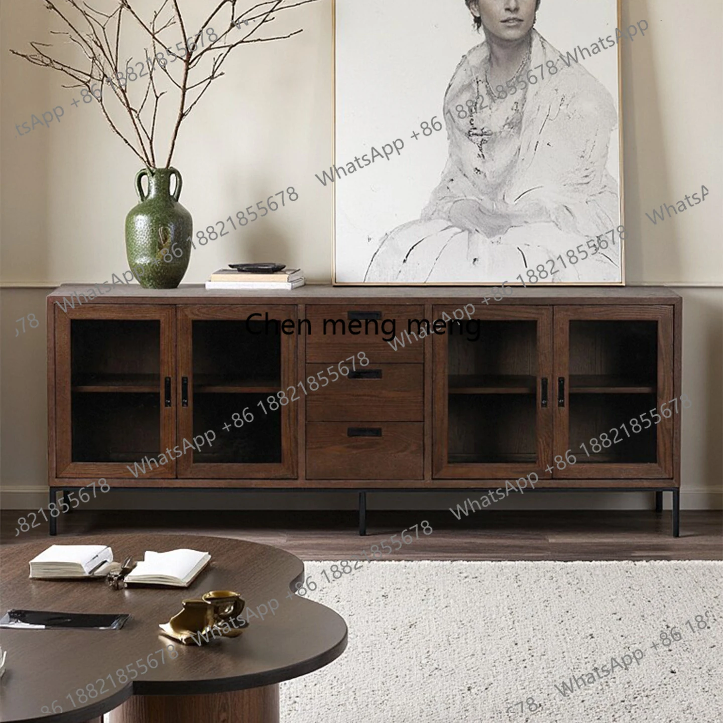 Solid wood TV cabinet Small apartment living room floor cabinet storage, simple storage, wall side cabinet
Solid wood TV cabinet Small apartment living room floor cabinet storage, simple storage, wall side cabinet