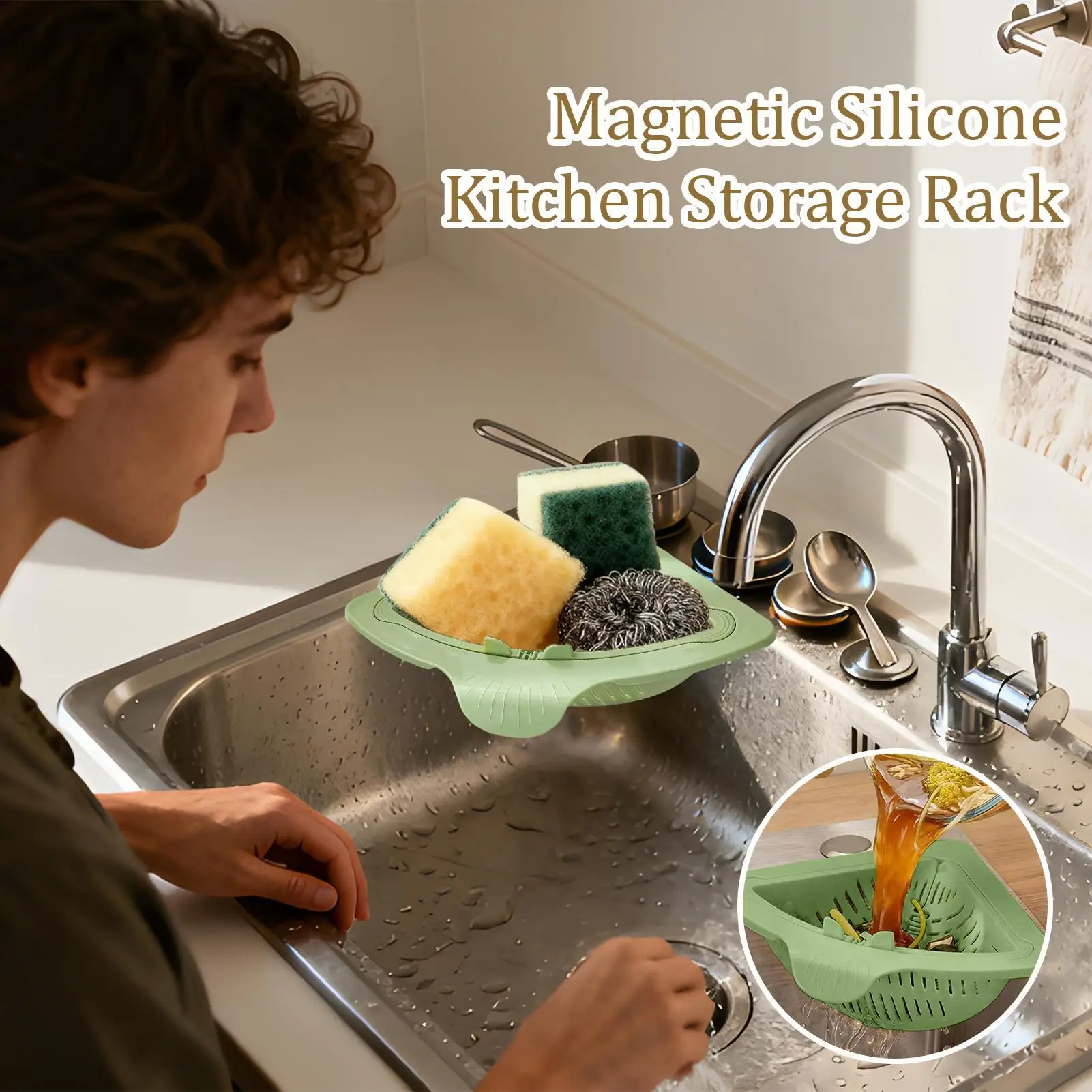 Sink Corner Basket Silicone Kitchen Storage Rack Sponge Holder Sink Drain Strainer Basket For Trash Food Waste Leftovers Fruits
Sink Corner Basket Silicone Kitchen Storage Rack Sponge Holder Sink Drain Strainer Basket For Trash Food Waste Leftovers Fruits