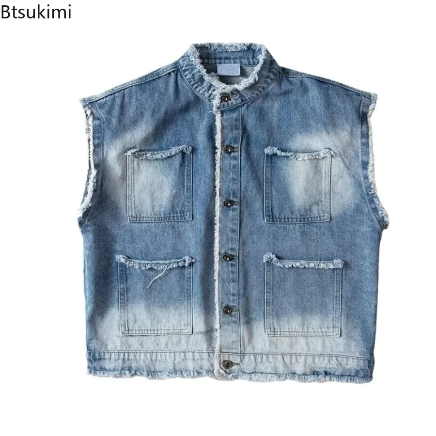 2026 Men's Fashion Brand Loose Denim Vest Men Multi-Pocket Ripped Sleeveless Waistcoat Trendy Casual Outerwear Male Streetwear
2026 Men's Fashion Brand Loose Denim Vest Men Multi-Pocket Ripped Sleeveless Waistcoat Trendy Casual Outerwear Male Streetwear