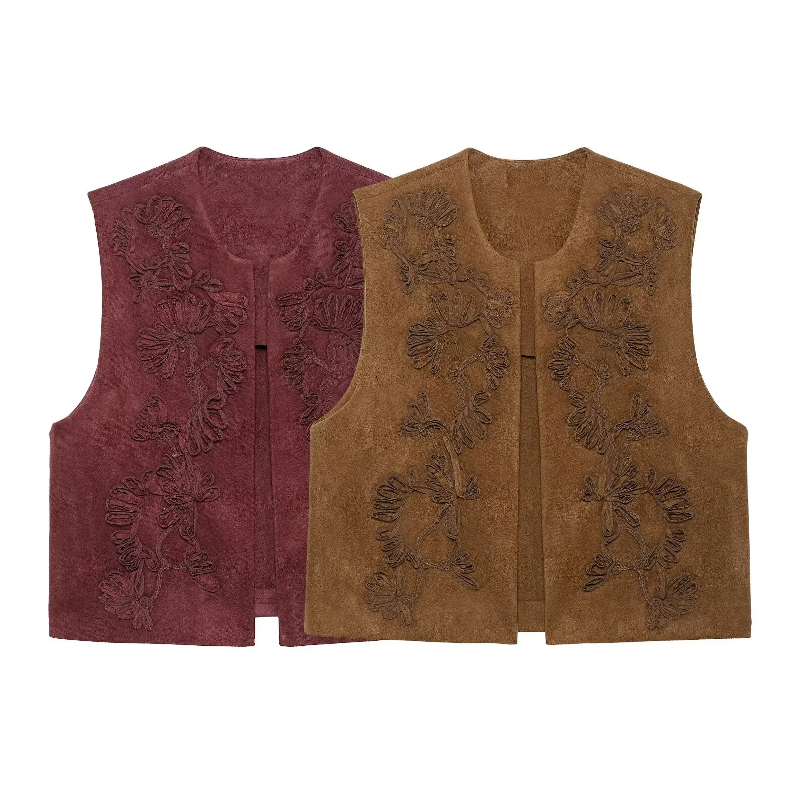 Taop&Za Women's 2025 Summer New Style Versatile Embroidery Suede Round Neck Vest 4344150
Taop&Za Women's 2025 Summer New Style Versatile Embroidery Suede Round Neck Vest 4344150