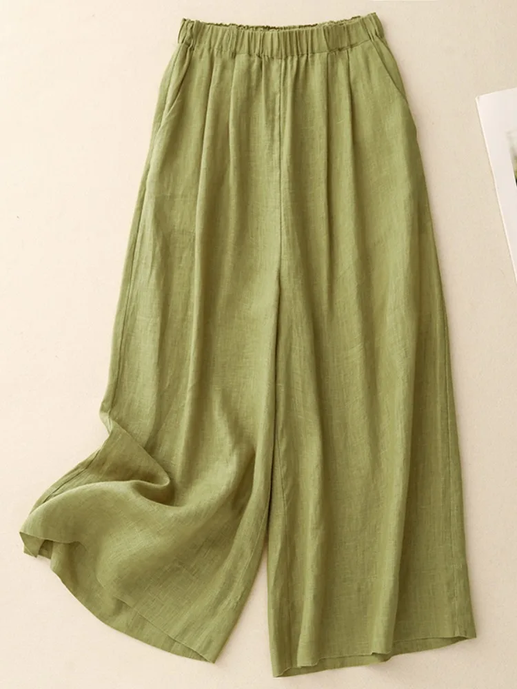 Summer New Linen Women's Pants Loose Casual Wide Leg Cotton Linen Trousers for plus Size Conceal Meat Lazy Style Japanese
Summer New Linen Women's Pants Loose Casual Wide Leg Cotton Linen Trousers for plus Size Conceal Meat Lazy Style Japanese