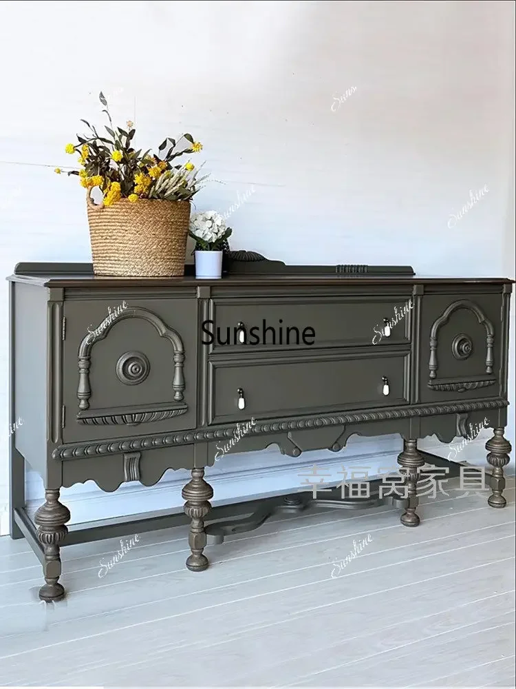 French solid wood carving flower entrance cabinet retro living room decoration cabinet
French solid wood carving flower entrance cabinet retro living room decoration cabinet