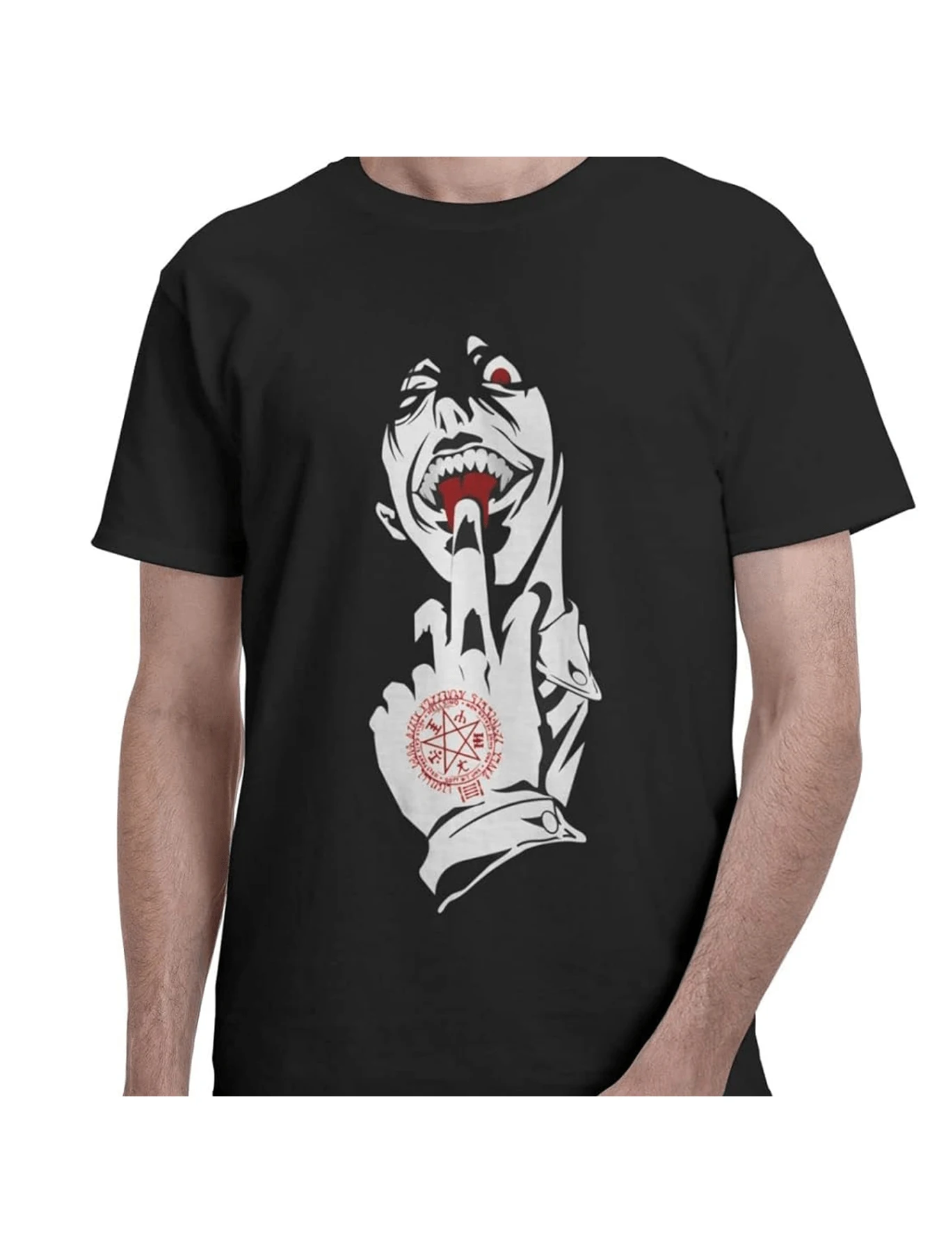 Face With Mouth Open Hand Holding Finger Red Symbol Men and women's short sleeve T-shirt black round neck
Face With Mouth Open Hand Holding Finger Red Symbol Men and women's short sleeve T-shirt black round neck