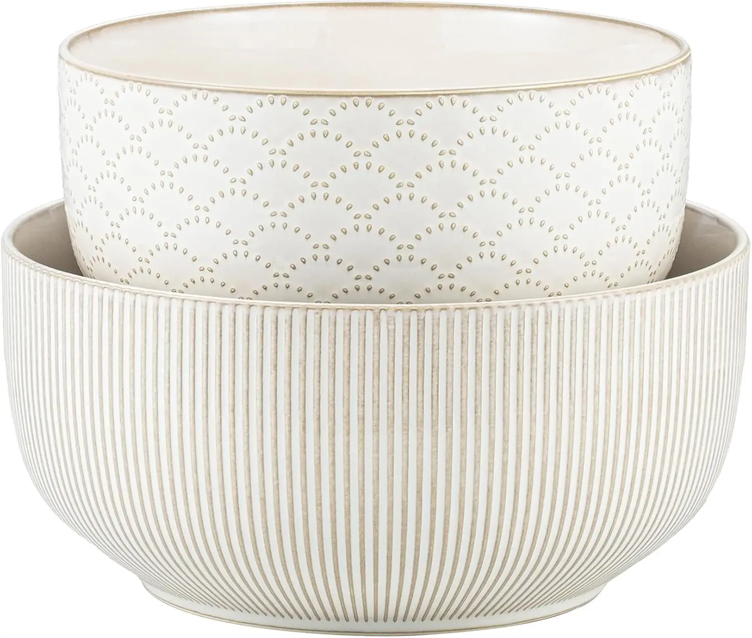 Ceramic Mixing Bowls Set of 2, Nesting Stoneware Bowls for Cooking, Serving & Salad, Microwave & Dishwasher Safe, 98/145 oz
Ceramic Mixing Bowls Set of 2, Nesting Stoneware Bowls for Cooking, Serving & Salad, Microwave & Dishwasher Safe, 98/145 oz