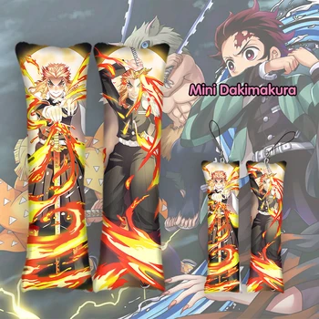 Kimetsu No Yaiba Rengoku 쿄주루 토미오카 기유 키 체인, 악마 슬레이어 미니 애니메이션 액세서리, 바디 베개 가방 펜던트 키 체인