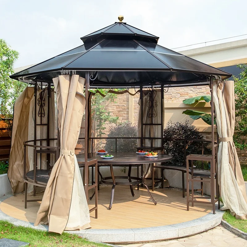 Luxury Outdoor Pavilion 3x3 3.5x3.5 4x4m Courtyard Gazebos Galvanized Steel Yard Pavilion Backyard Garden Sunshine Plate Pergola
Luxury Outdoor Pavilion 3x3 3.5x3.5 4x4m Courtyard Gazebos Galvanized Steel Yard Pavilion Backyard Garden Sunshine Plate Pergola