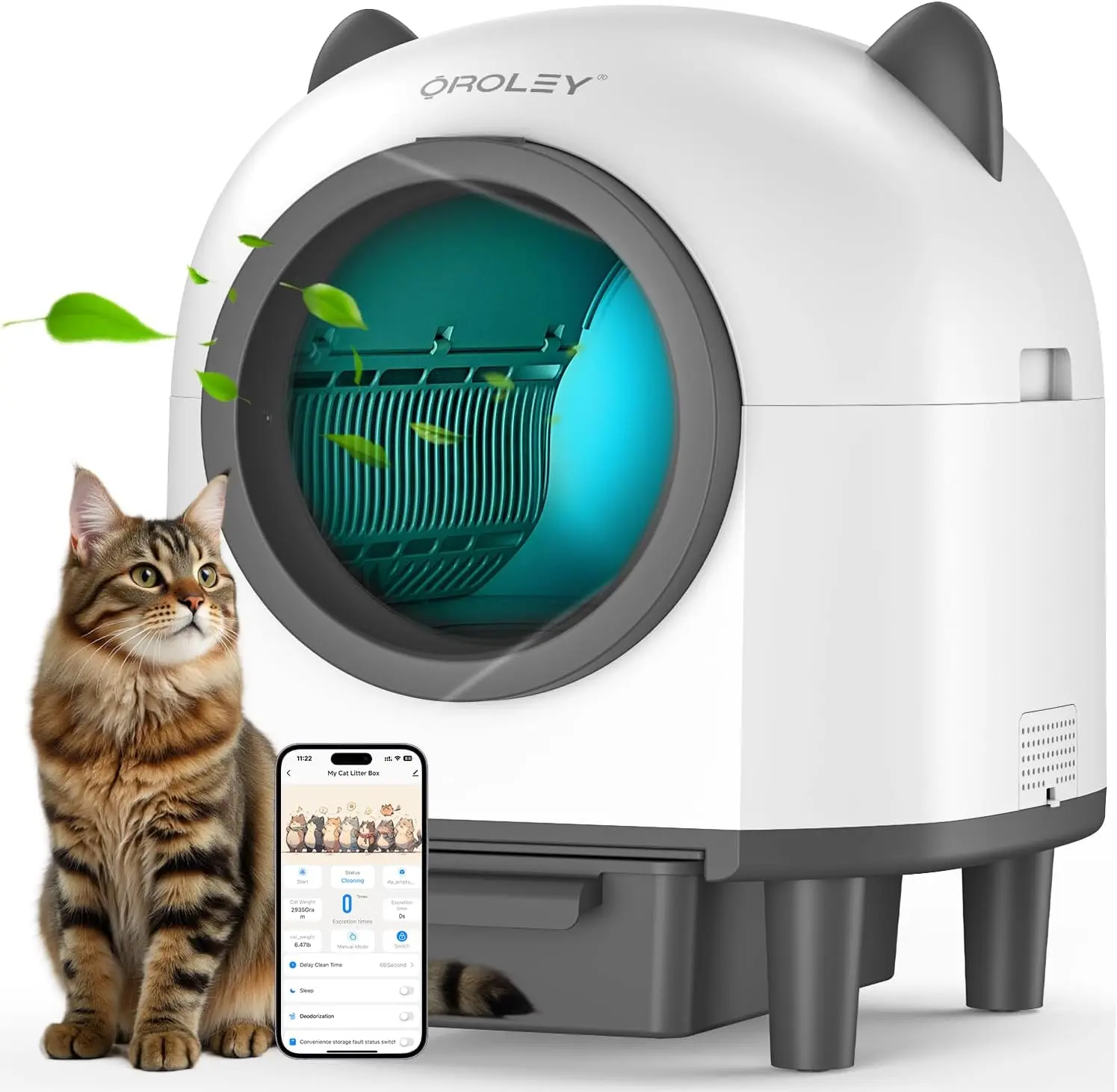 Self Cleaning Litter Box, Automatic Litter Box,Odor Control Robot, Cat Ears Design,APP Real-Time Monitor, Cat Litter-Boxs for Mu
Self Cleaning Litter Box, Automatic Litter Box,Odor Control Robot, Cat Ears Design,APP Real-Time Monitor, Cat Litter-Boxs for Mu