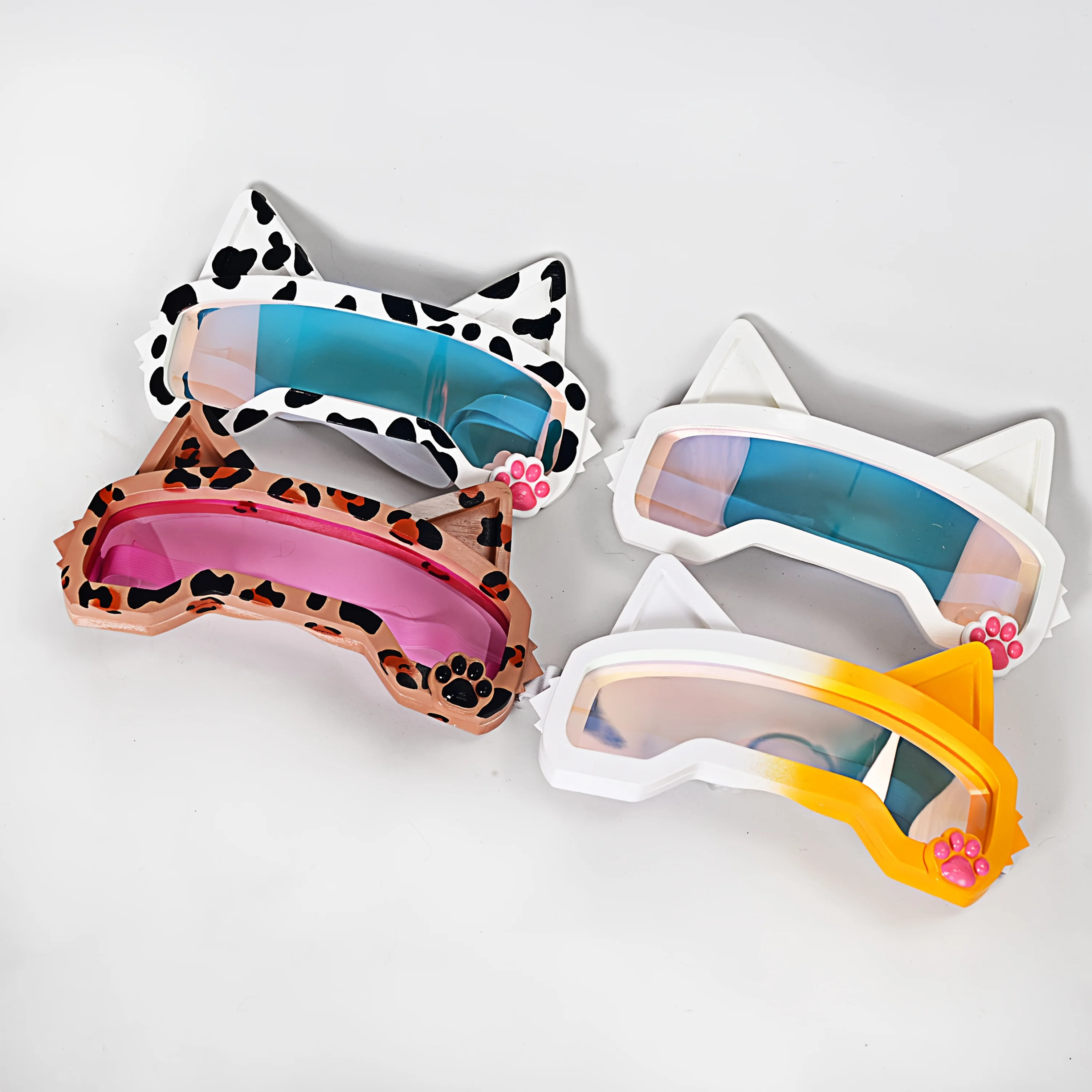 Leopard Print Cat Ear Fursuit Goggles Decorative Cosplay Glasses with Paw Print Accents for Furry Headgear
Leopard Print Cat Ear Fursuit Goggles Decorative Cosplay Glasses with Paw Print Accents for Furry Headgear