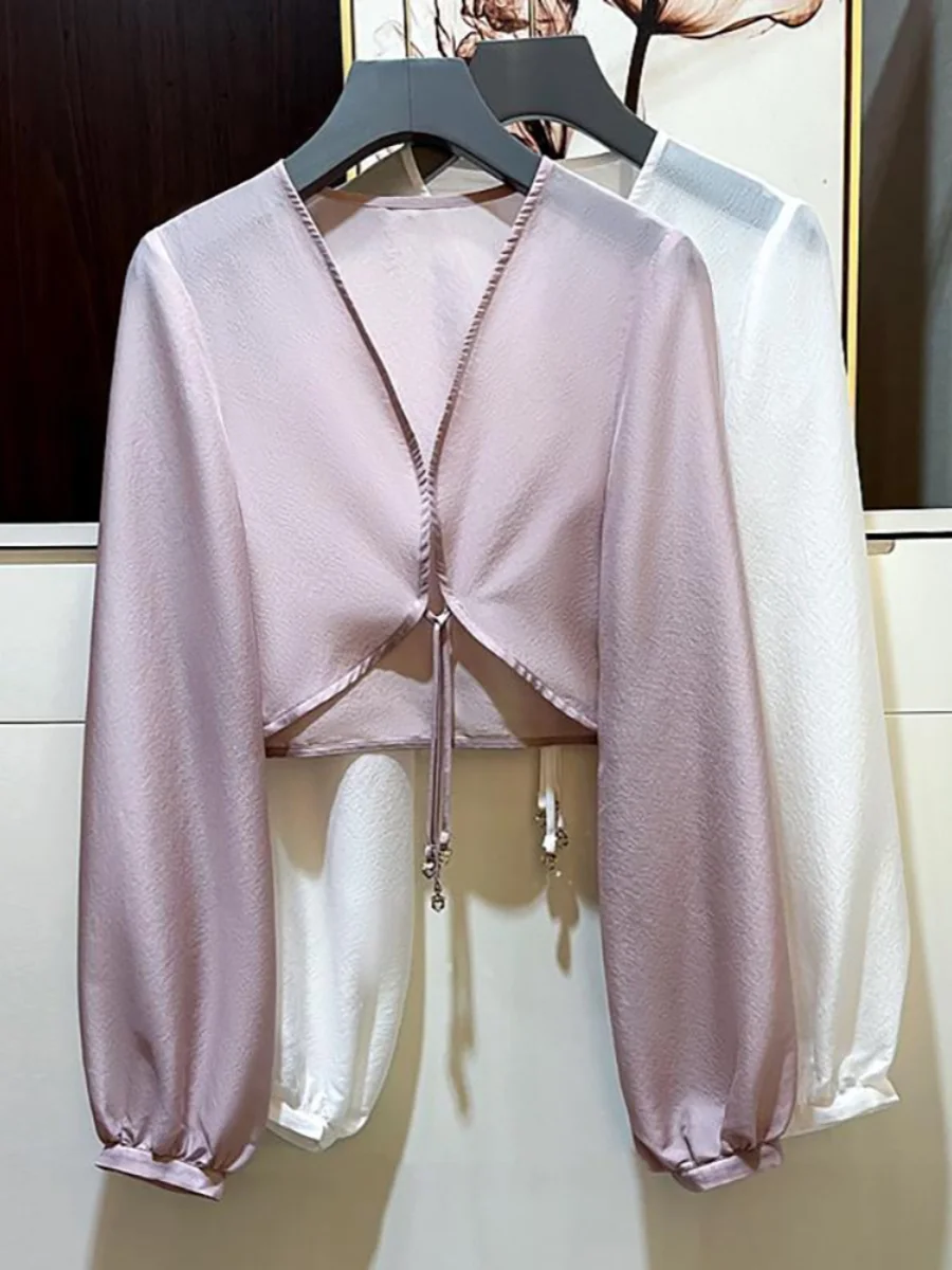 Elegant Acetate Satin Open Cardigan Women's Summer Thin Design Sun Protection Outerwear Air Conditioner Cover All-Match Top
Elegant Acetate Satin Open Cardigan Women's Summer Thin Design Sun Protection Outerwear Air Conditioner Cover All-Match Top