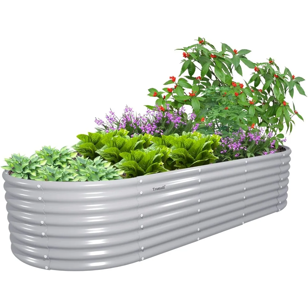 1 Pack 8x3x2FT Galvanized Raised Garden Bed Kit Oval Metal Ground Planter Box Outdoor Bottomless Planter Raised Beds for Vegetab
1 Pack 8x3x2FT Galvanized Raised Garden Bed Kit Oval Metal Ground Planter Box Outdoor Bottomless Planter Raised Beds for Vegetab