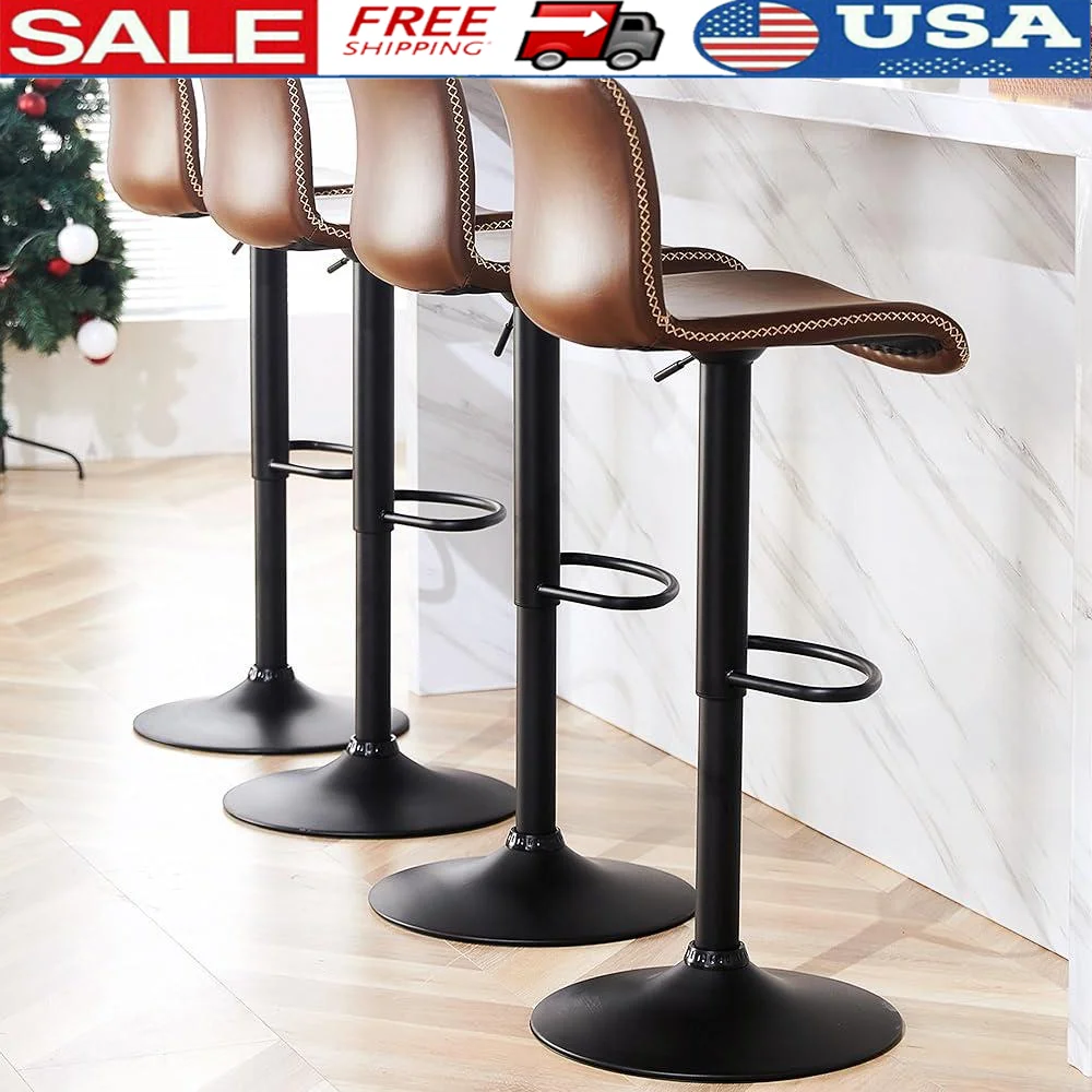 Swivel Bar Stools Set of 4 Adjustable Height Kitchen Counter Stools with Backrest 360 Degree Rotation Ergonomic Design Easy
Swivel Bar Stools Set of 4 Adjustable Height Kitchen Counter Stools with Backrest 360 Degree Rotation Ergonomic Design Easy