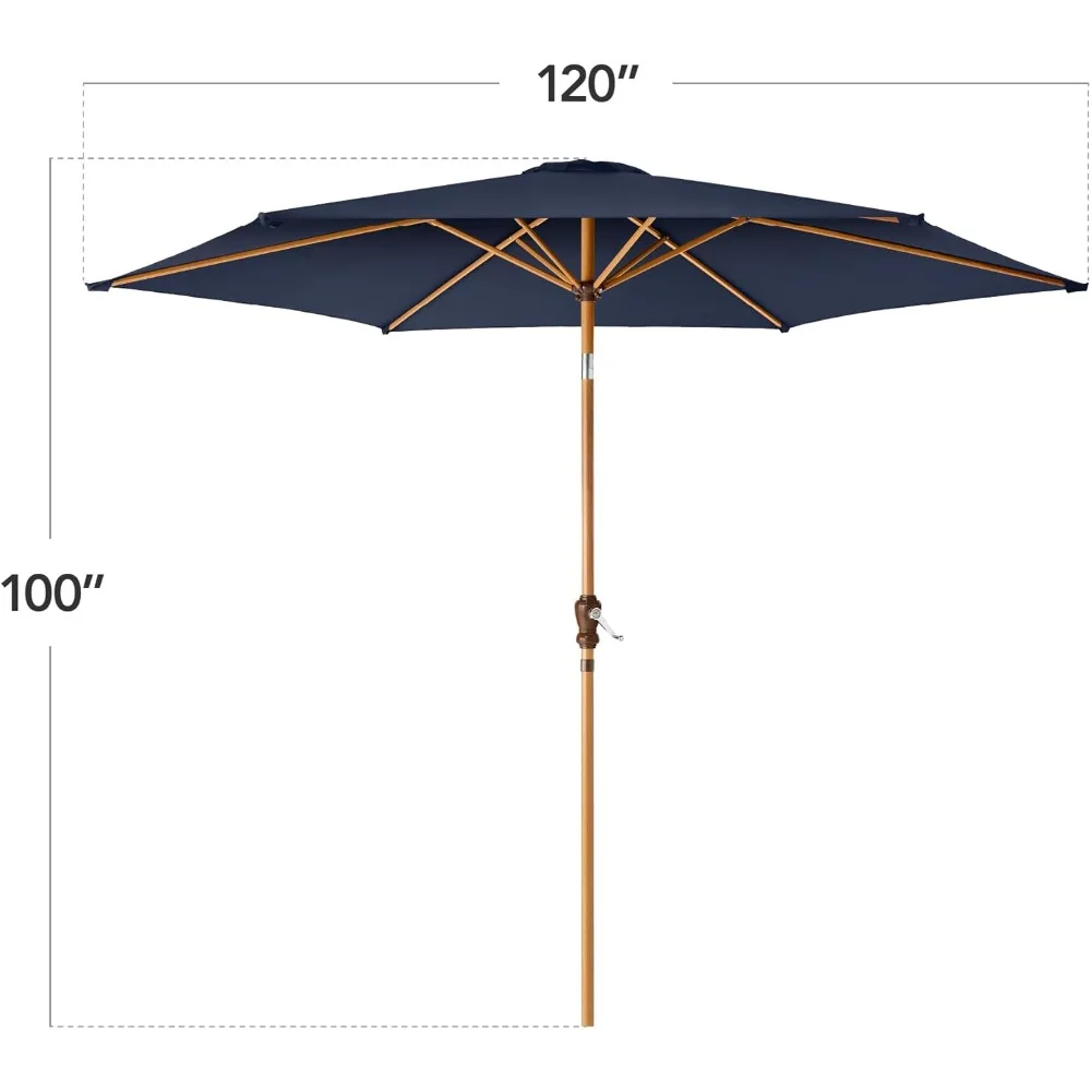 10ft Market Umbrella, Outdoor Sun Shade for Backyard, Deck, Poolside, Table w/Woodgrain Pattern, Easy Tilt & Crank - Navy Blue
10ft Market Umbrella, Outdoor Sun Shade for Backyard, Deck, Poolside, Table w/Woodgrain Pattern, Easy Tilt & Crank - Navy Blue