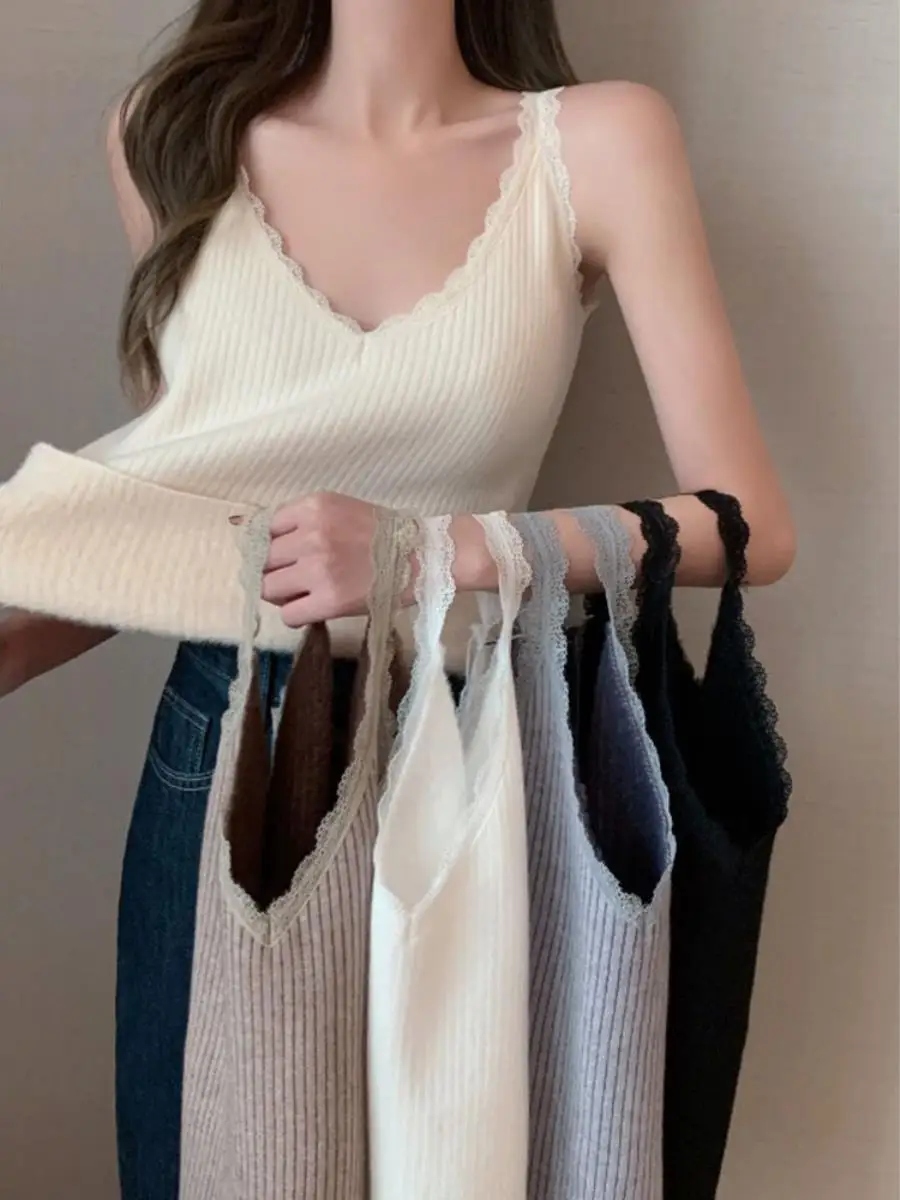 Thiened Fce Knitted Lace V-Ne Vest Women's Inner Wear Top for Autumn Winter Casual Asymmetrical Design Regular Fit
Thiened Fce Knitted Lace V-Ne Vest Women's Inner Wear Top for Autumn Winter Casual Asymmetrical Design Regular Fit