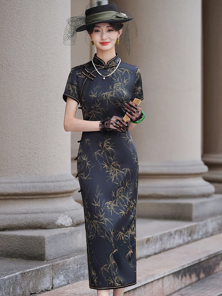 Bla Young Sle Revamped anghai Old Faioned Qipao Women's Clothing Vintage Flavored Daily Wear ort Sve Floral Pattern
Bla Young Sle Revamped anghai Old Faioned Qipao Women's Clothing Vintage Flavored Daily Wear ort Sve Floral Pattern