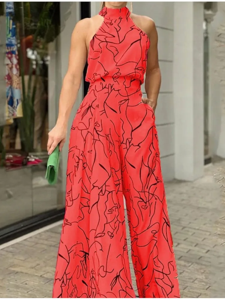 2025 Women Pants Suit Trendy O Neck-mounted Sleeveless Temperament Fashion Slim Printed Jumpsuit Wide Leg Pants Temperament Set
2025 Women Pants Suit Trendy O Neck-mounted Sleeveless Temperament Fashion Slim Printed Jumpsuit Wide Leg Pants Temperament Set