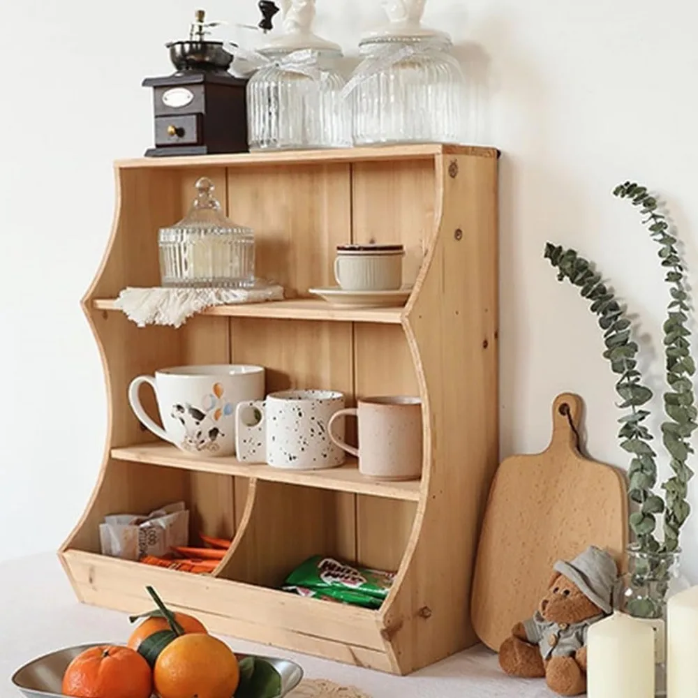 3-Tier Wooden Cottage-Style Spice Rack for Coffee Bar, Tiered Organizer for Kitchen, Mug Shelf Stand
3-Tier Wooden Cottage-Style Spice Rack for Coffee Bar, Tiered Organizer for Kitchen, Mug Shelf Stand