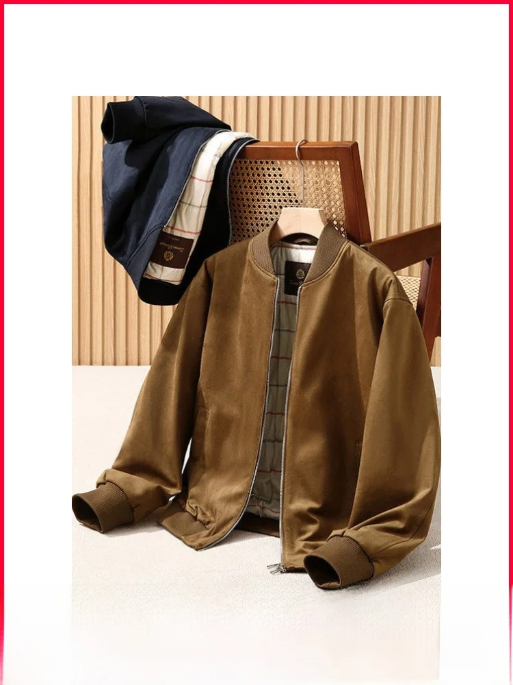 Мужская повседневная куртка-бомбер из хлопка с бархатистой текстурой, теплая, с длинными рукавами, на молнии, приталенного кроя
Мужская повседневная куртка-бомбер из хлопка с бархатистой текстурой, теплая, с длинными рукавами, на молнии, приталенного кроя