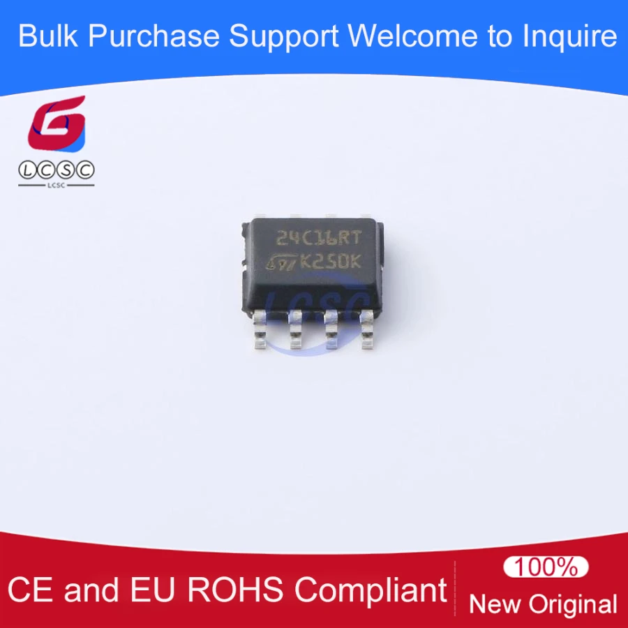 M24C16-DRMN3TP/K Automotive 16-Kbit Serial I2C bus EEPROM With 1MHz Clock SO-8 Memory IC 24C16RT 10Pcs/Pack
M24C16-DRMN3TP/K Automotive 16-Kbit Serial I2C bus EEPROM With 1MHz Clock SO-8 Memory IC 24C16RT 10Pcs/Pack