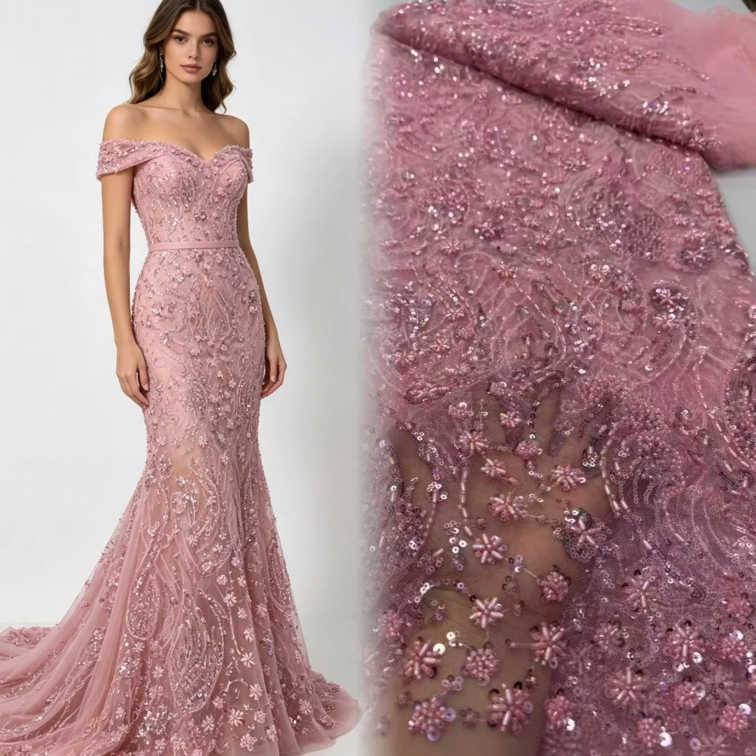 2026 Wine Red High Quality African Nigeria Sequins Tulle Lace Fabric Embroidery Beaded Wedding Party Guipure Dress
2026 Wine Red High Quality African Nigeria Sequins Tulle Lace Fabric Embroidery Beaded Wedding Party Guipure Dress