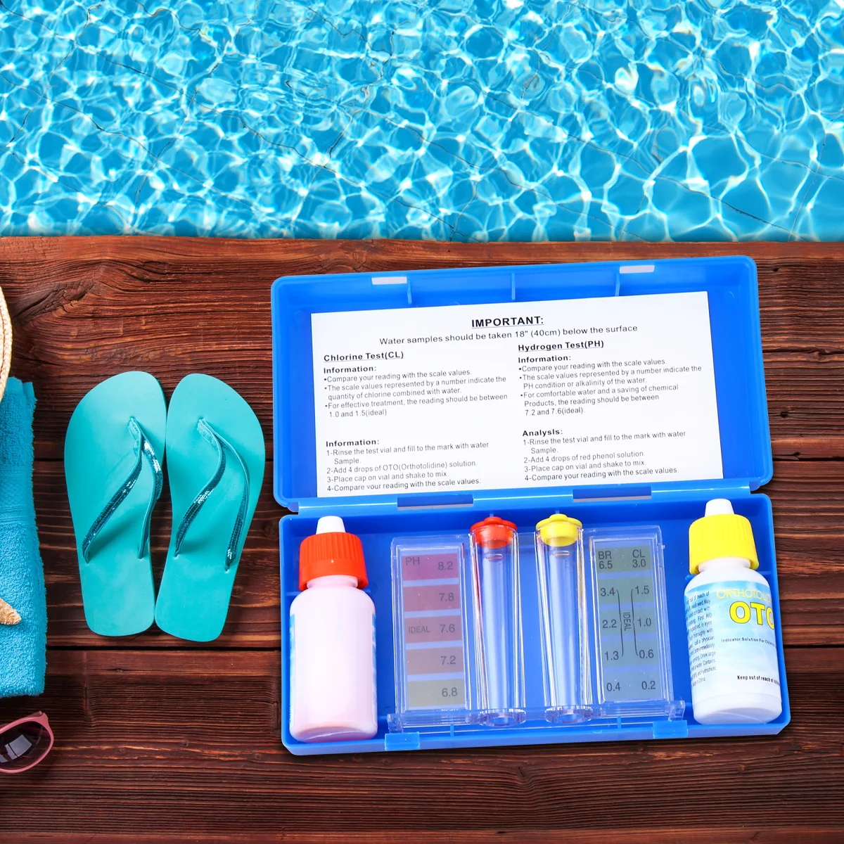 1 set Water Quality Testing Reagents PH Liquid Chemistry Solution Swimming Test Premium High Precision Simple Compact 
1 set Water Quality Testing Reagents PH Liquid Chemistry Solution Swimming Test Premium High Precision Simple Compact