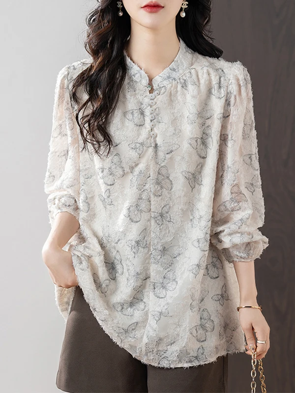 New Chinese Style Long Sleeve Printed Casual Shirt Stand Collar Button up Oversized Women's Spring Fashion 2026
New Chinese Style Long Sleeve Printed Casual Shirt Stand Collar Button up Oversized Women's Spring Fashion 2026
