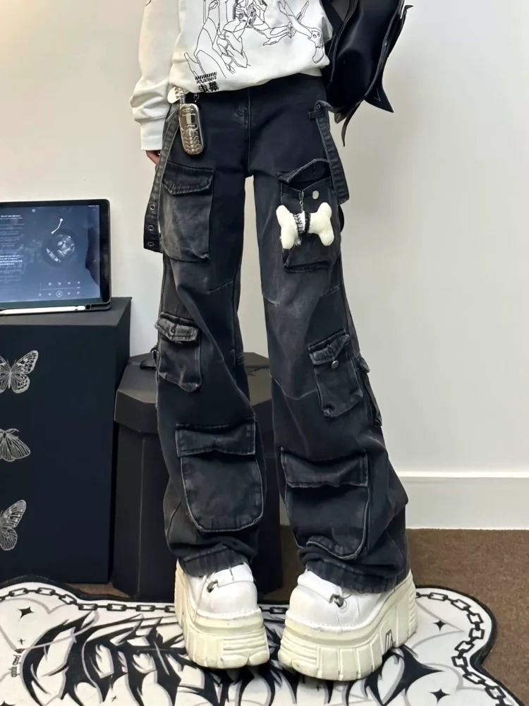 American Hiphop Street Vintage Jeans for Women Y2k High Waist Straight Denim Pants 2025 Summer New Loose Wide Leg Pants
American Hiphop Street Vintage Jeans for Women Y2k High Waist Straight Denim Pants 2025 Summer New Loose Wide Leg Pants