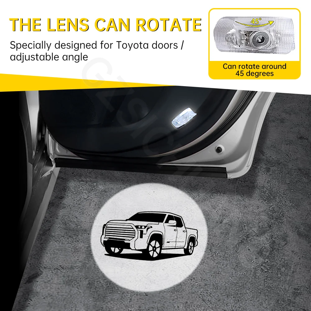 Car Door Welcome Light For Toyota Tundra 2024 2023 2022 2021 2020 2019 2018 2017 2016 Car LED Projection Light Car Accessories
Car Door Welcome Light For Toyota Tundra 2024 2023 2022 2021 2020 2019 2018 2017 2016 Car LED Projection Light Car Accessories