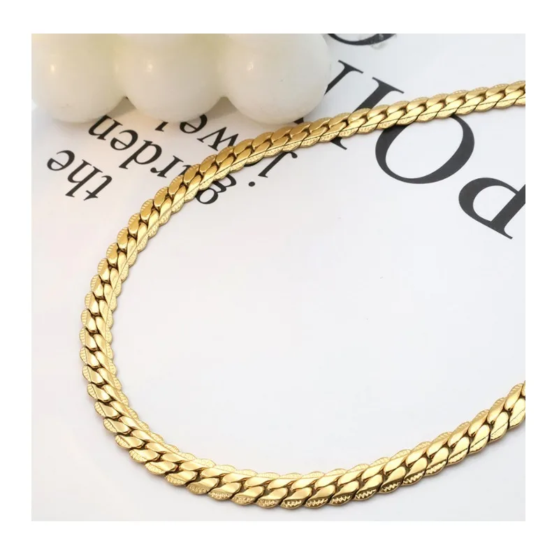 Accessories Stylish and Simple Stainless Steel Embossed Chain Gold Chain Necklace Does Not Fade
Accessories Stylish and Simple Stainless Steel Embossed Chain Gold Chain Necklace Does Not Fade