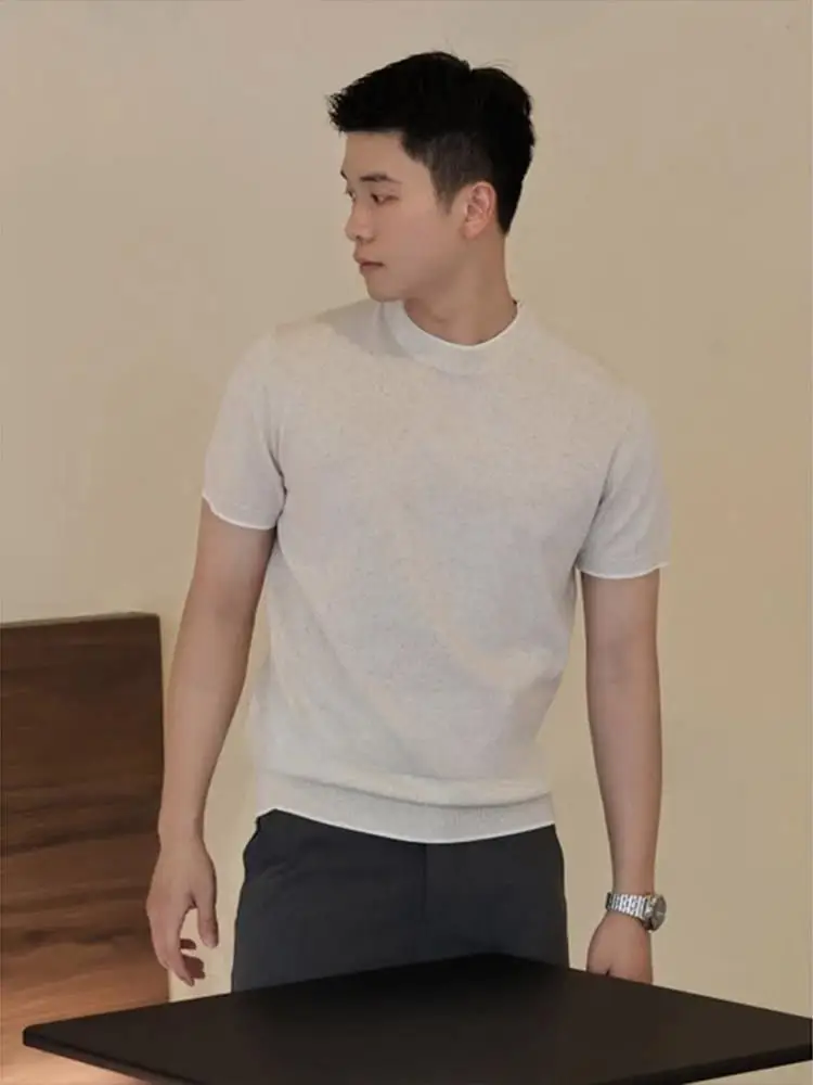 Мужская трикотажная футболка с имитацией двухслойности, цветными блоками на плечах, повседневная, дышащая, с круглым вырезом, свободного кроя, летняя
Мужская трикотажная футболка с имитацией двухслойности, цветными блоками на плечах, повседневная, дышащая, с круглым вырезом, свободного кроя, летняя